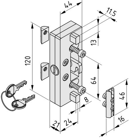 Door Lock 8 with Cylinder Lock - 0.0.265.08