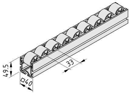 Roller Conveyor 6 40x40 E D30 - 0.0.658.69