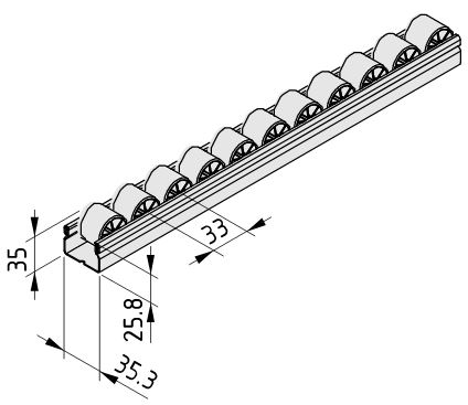 Roller Conveyor St D30 ESD, black similar to RAL 9005 - 0.0.637.57