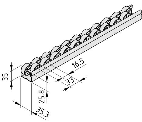 Roller Conveyor St D30/2 ESD, black similar to RAL 9005 - 0.0.648.95